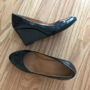 J Crew Sylvia - black wedges